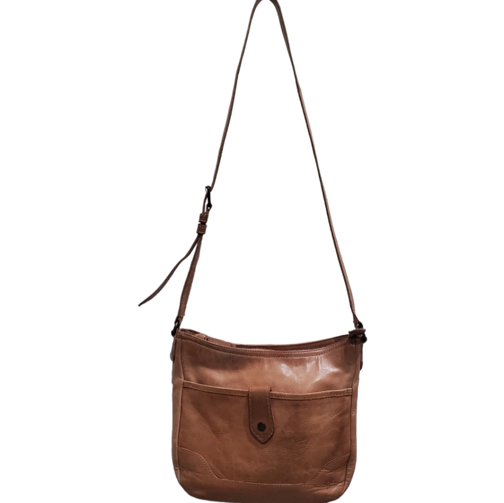 Frye Melissa Leather Bag Rustic Boho Distressed Western Everyday Purse Congac - Picture 4 of 14
